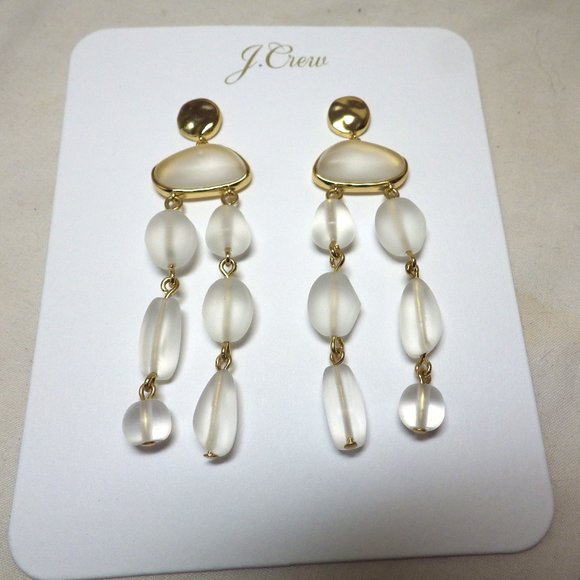 J. Crew Earrings/ Sea Glass/ Statement/ Drop/ Pierced - Picture 2 of 4
